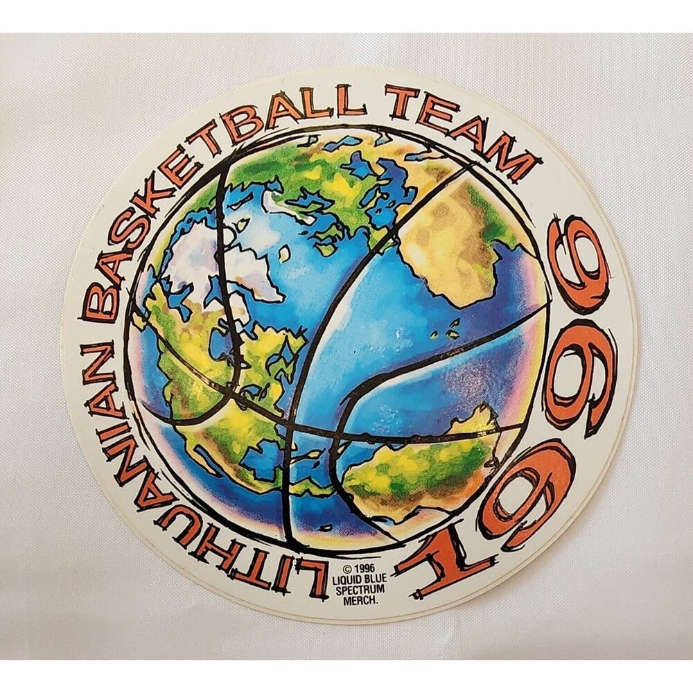 Vintage Grateful Dead Lithuania Basketball Team 1996 Olympic Sticker Liquid Blue